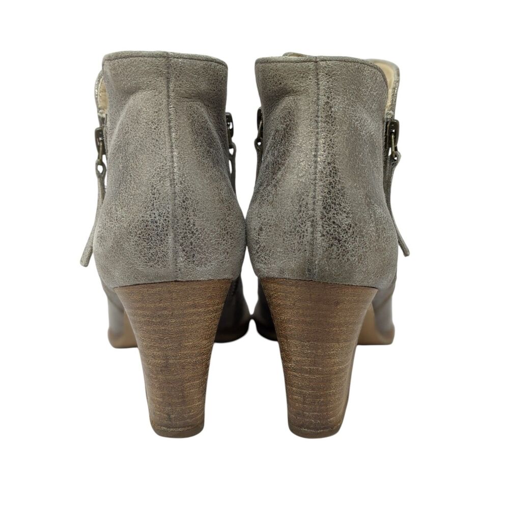 Paul Green Malibu Silver Sliced Leather Heeled Ankle Boots Womens 7.5 - Picture 9 of 13